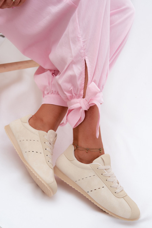 Sneakers modeļa apavi SieviešuEko zamšādau Zems Ziloņkaula krāsas Melvelin