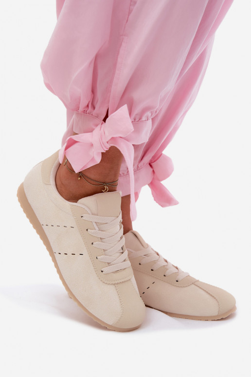 Sneakers modeļa apavi SieviešuEko zamšādau Zems Ziloņkaula krāsas Melvelin