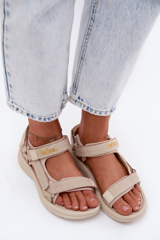 Smilšu krāsas sieviešu sandales Lee Cooper LCIN-26-34-4431L