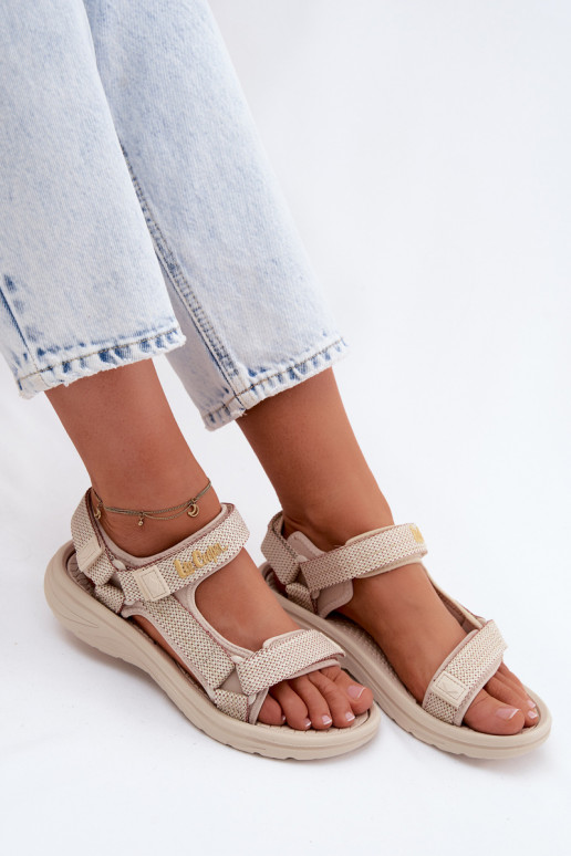 Smilšu krāsas sieviešu sandales Lee Cooper LCIN-26-34-4431L