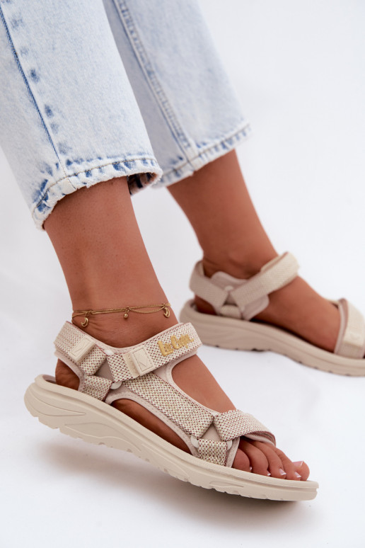 Smilšu krāsas sieviešu sandales Lee Cooper LCIN-26-34-4431L