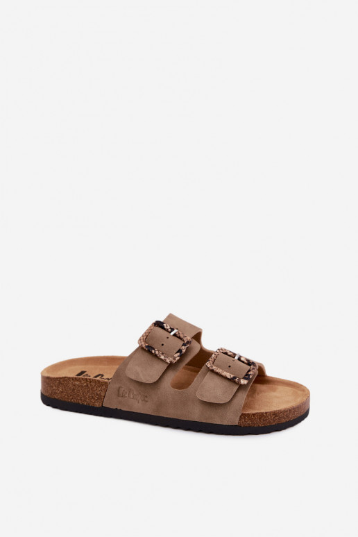 Haki krāsas sieviešu čības ar sprādzēm Lee Cooper LCIN-26-35-4451L