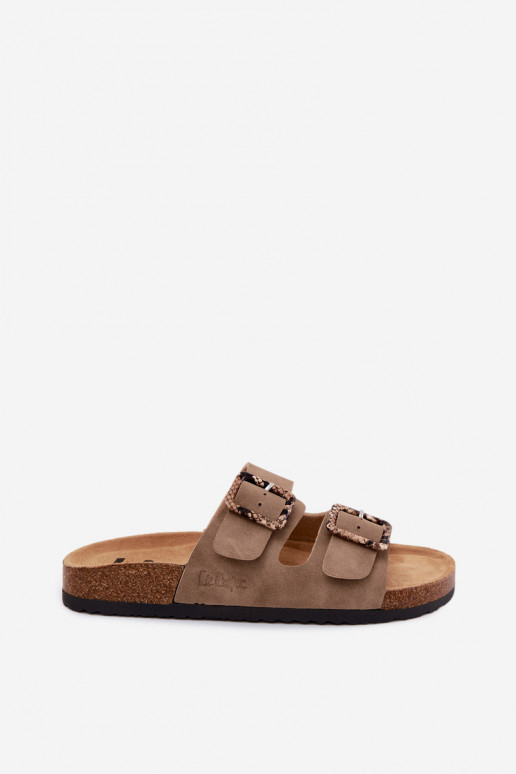 sieviešu čības ar sprādzēm Lee Cooper LCIN-26-35-4451L Haki krāsas