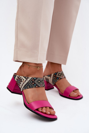 Āda Rakstaina sieviešu čības ar papēdi Tā irciejka K7522-15 rozā krāsas