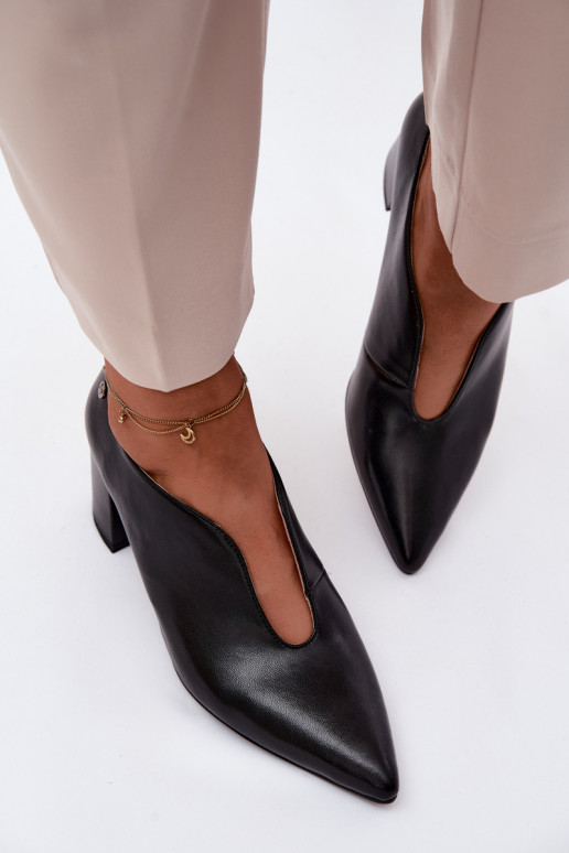 Āda apavi Sieviešu ar papēdi Tā irciejka K7469-01 melnas krāsas