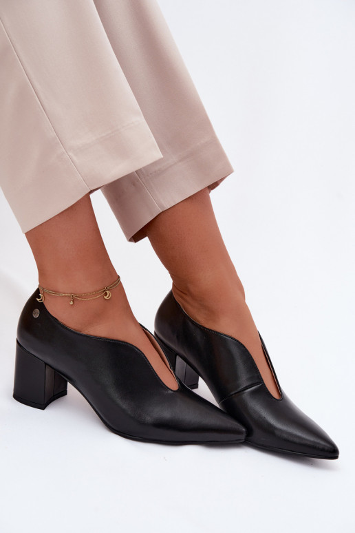 Āda apavi Sieviešu ar papēdi Tā irciejka K7469-01 melnas krāsas