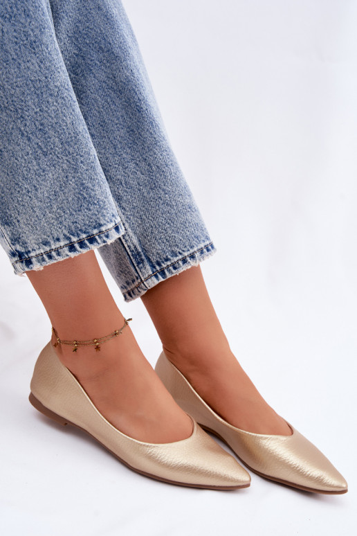 Nelisa balerīnas no mākslīgās ādas zelta krāsā
