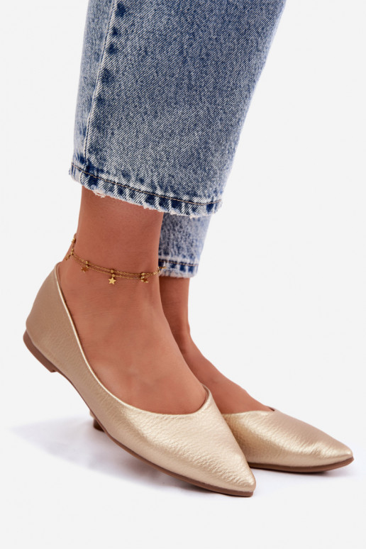 Nelisa balerīnas no mākslīgās ādas zelta krāsā