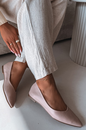 Nelisa balerīnas no mākslīgās ādas rozā krāsā 2
