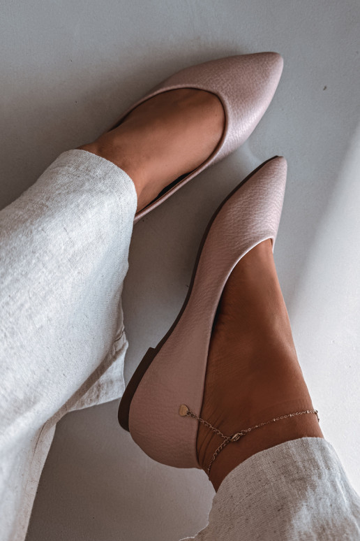 Nelisa balerīnas no mākslīgās ādas rozā krāsā