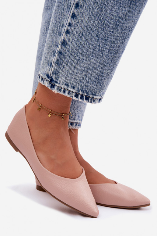 Nelisa balerīnas no mākslīgās ādas rozā krāsā