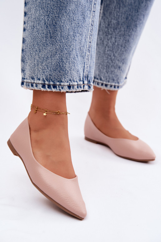 Nelisa balerīnas no mākslīgās ādas rozā krāsā