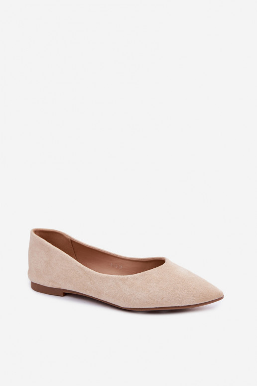 Lelisa balerīnas plakanas no mākslīgā zamša smilšu krāsā