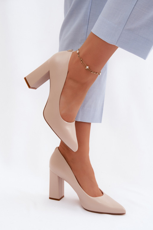 Zābaki ar papēžiem no mākslīgās ādas Sergio Leone PB216 ziloņa kaula krāsā