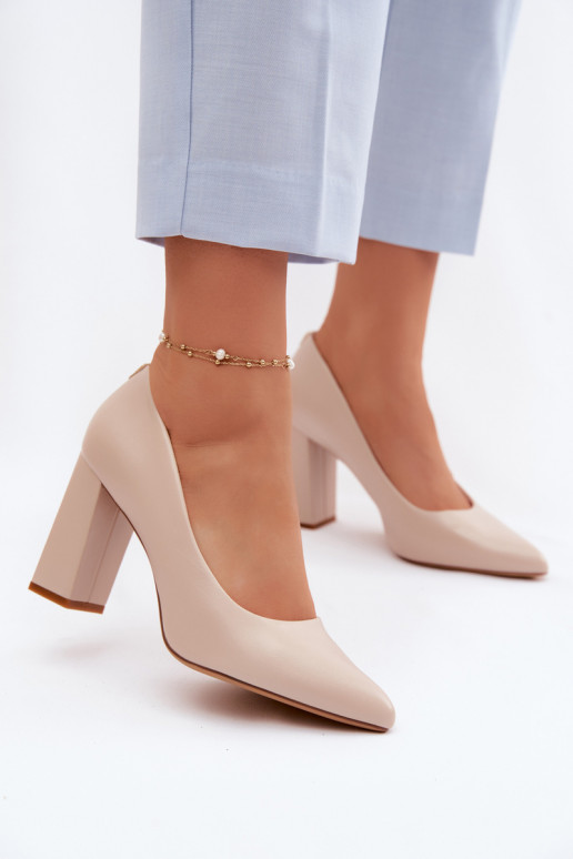 Zābaki ar papēžiem no mākslīgās ādas Sergio Leone PB216 ziloņa kaula krāsā