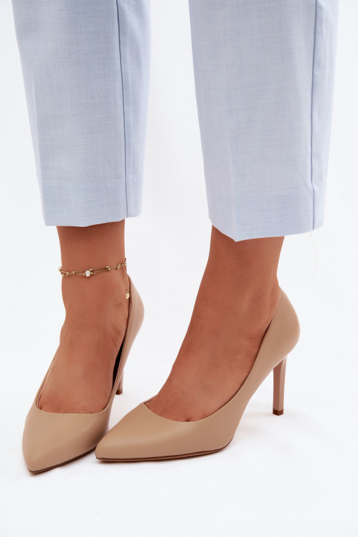 Mākslīgas ādas augstpapēžu zābaki Sergio Leone 1339 smilšu krāsā