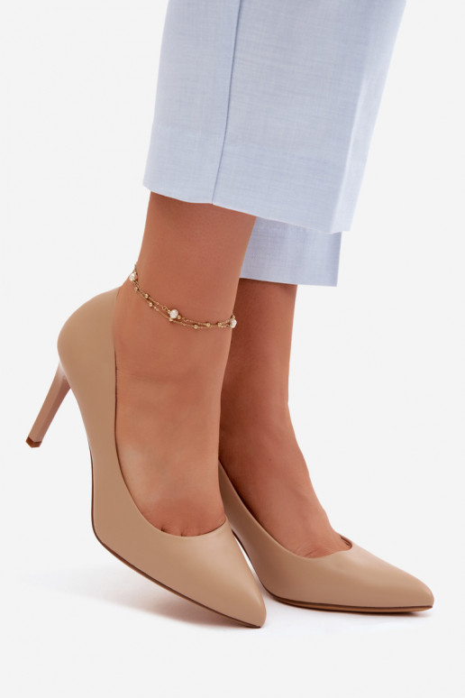 Mākslīgas ādas augstpapēžu zābaki Sergio Leone 1339 smilšu krāsā