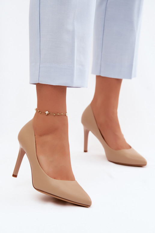 Mākslīgas ādas augstpapēžu zābaki Sergio Leone 1339 smilšu krāsā