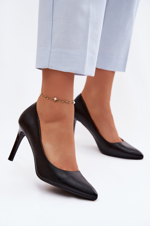 Mākslīgas ādas augstpapēžu zābaki Sergio Leone 1339 melnā krāsā