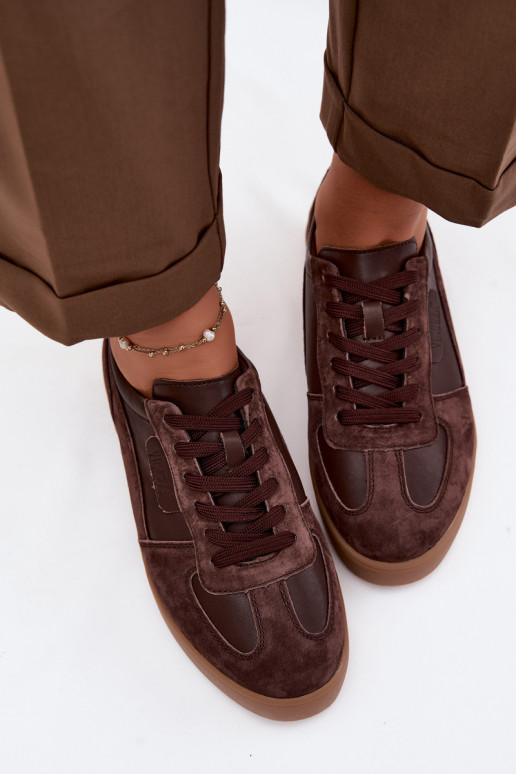 Zamša sporta apavi sieviešu modelis Vinceza 7933 šokolādes krāsā