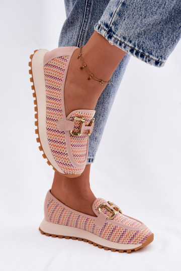 Sneakers modeļa apavi Slip On Ze Zelta krāsasm Detalem GOE TT2N4081 Rozā krāsas