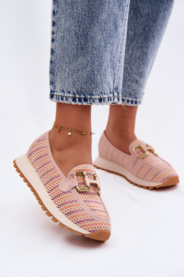 Sneakers modeļa apavi Slip On Ze Zelta krāsasm Detalem GOE TT2N4081 Rozā krāsas 2