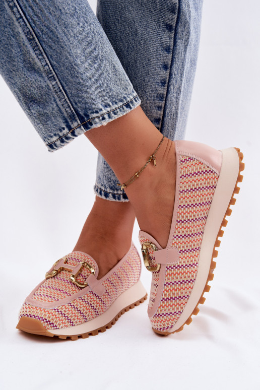 Sneakers modeļa apavi Slip On Ze Zelta krāsasm Detalem GOE TT2N4081 Rozā krāsas