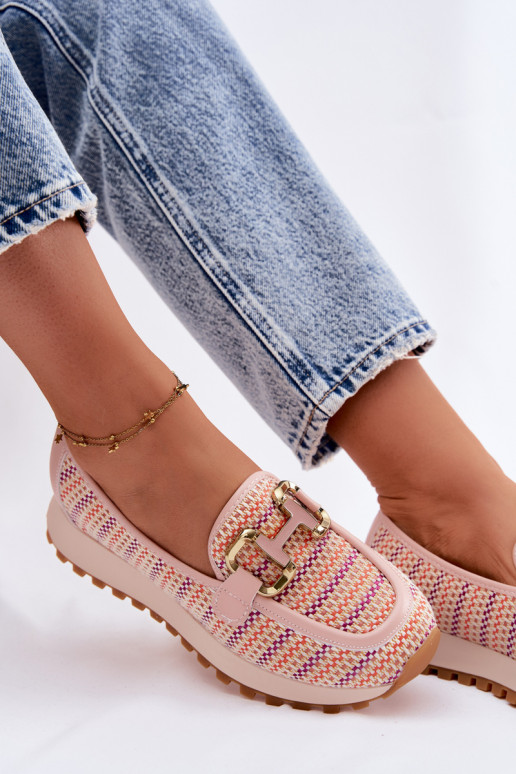 Sneakers modeļa apavi Slip On Ze Zelta krāsasm Detalem GOE TT2N4081 Rozā krāsas