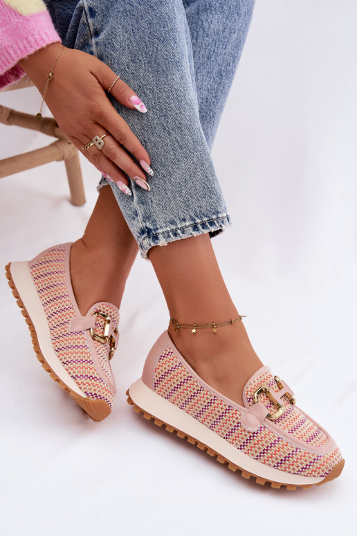 Sneakers modeļa apavi Slip On Ze Zelta krāsasm Detalem GOE TT2N4081 Rozā krāsas