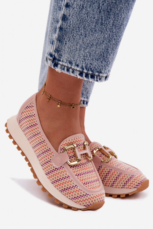 Sneakers modeļa apavi Slip On Ze Zelta krāsasm Detalem GOE TT2N4081 Rozā krāsas