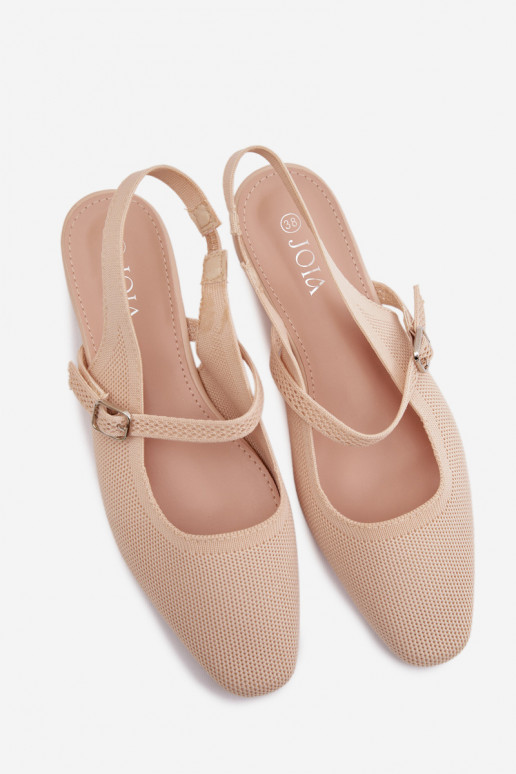 Auduma sandales Balerīnas Sieviešu ar siksniņām Ziloņkaula krāsas Selrene