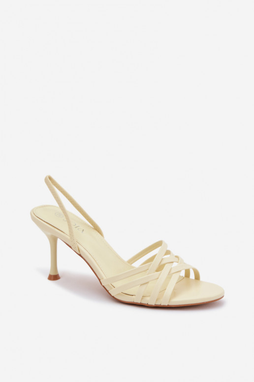 Sieviešu basenes ar papēdi Ar svītrām Dzelteni Velivelle