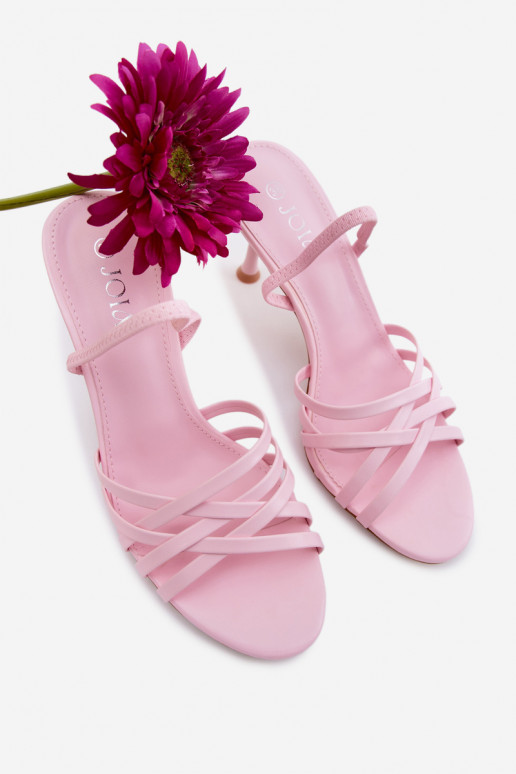 Sieviešu basenes ar papēdi Ar svītrām Rozā krāsas Velivelle