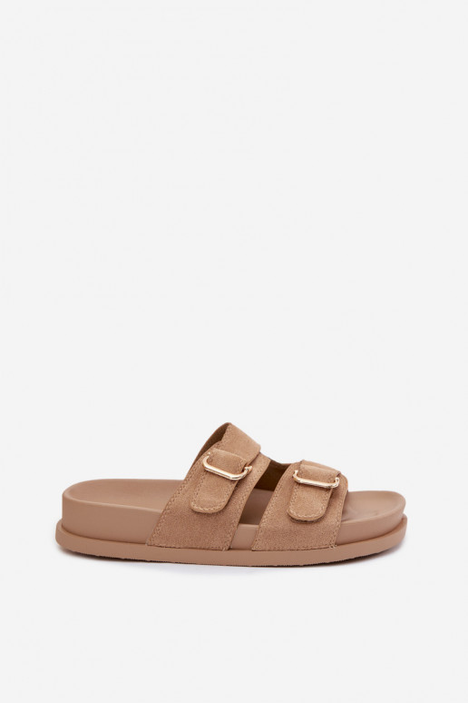 sieviešu čības Ze Zelta krāsasmi ar sprādzēmmi smilšu krāsas Pelorin