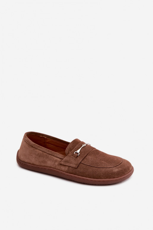 Zamšas barefoot mokasīni Zazoo 322, brūnā krāsā