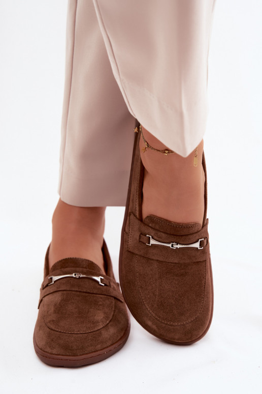 Mokasīni Barefoot zamšādas Zazoo 322 brūnas krāsas