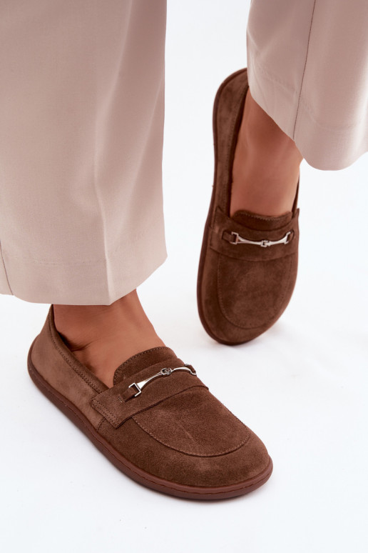 Zamšas barefoot mokasīni Zazoo 322, brūnā krāsā