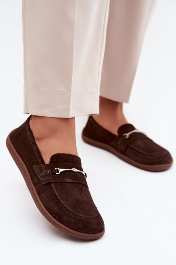 Zamšas barefoot mokasīni Zazoo 322, šokolādes krāsā