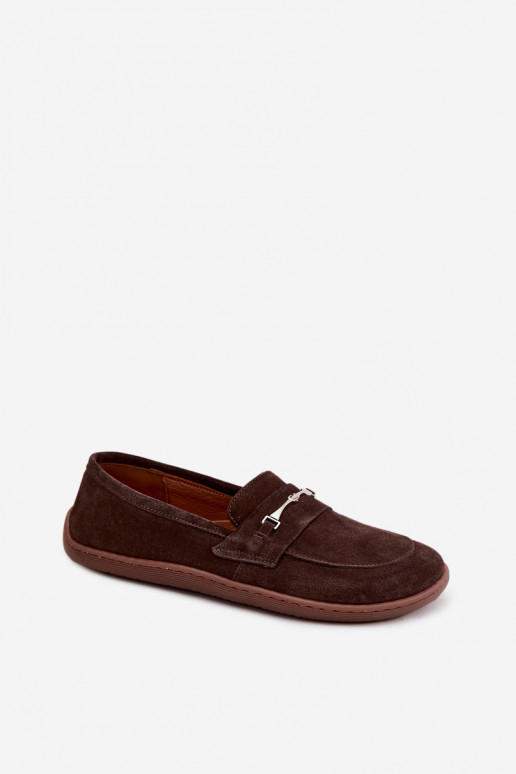 Zamšas barefoot mokasīni Zazoo 322, šokolādes krāsā