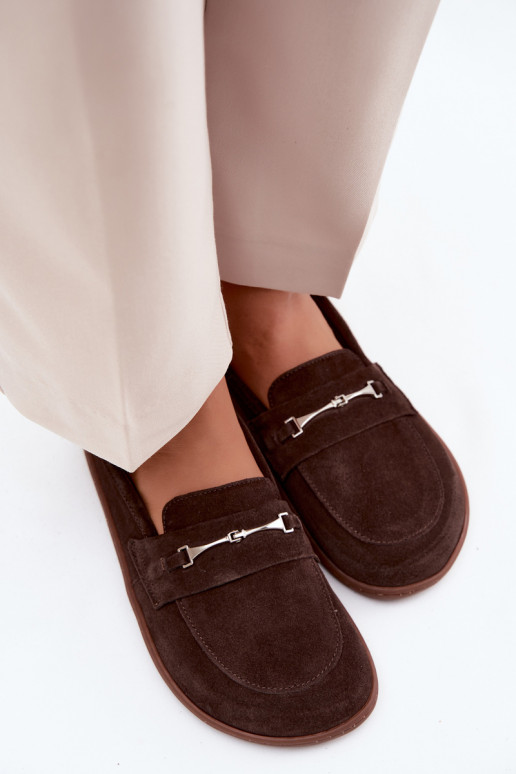 Zamšas barefoot mokasīni Zazoo 322, šokolādes krāsā