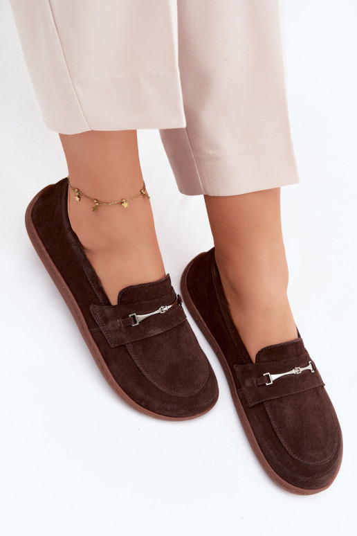 Zamšas barefoot mokasīni Zazoo 322, šokolādes krāsā