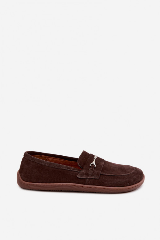 Zamšas barefoot mokasīni Zazoo 322, šokolādes krāsā