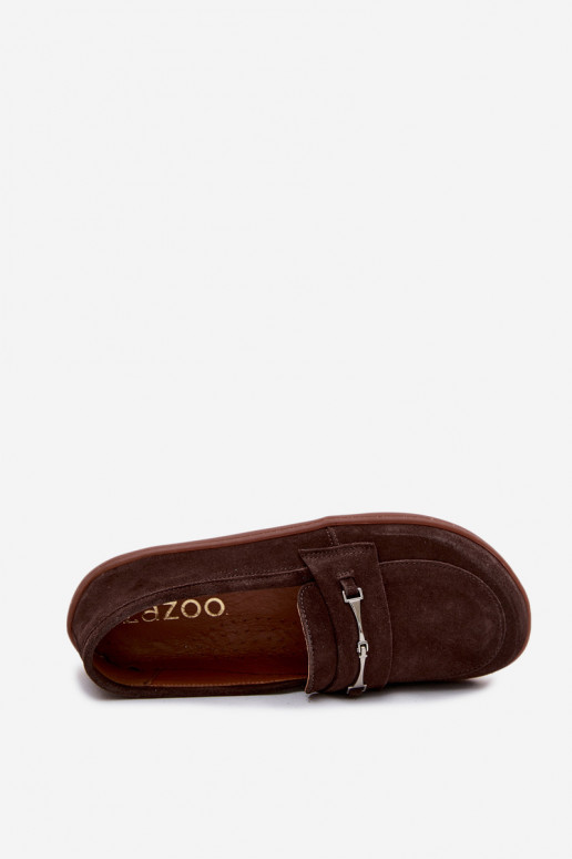 Zamšas barefoot mokasīni Zazoo 322, šokolādes krāsā
