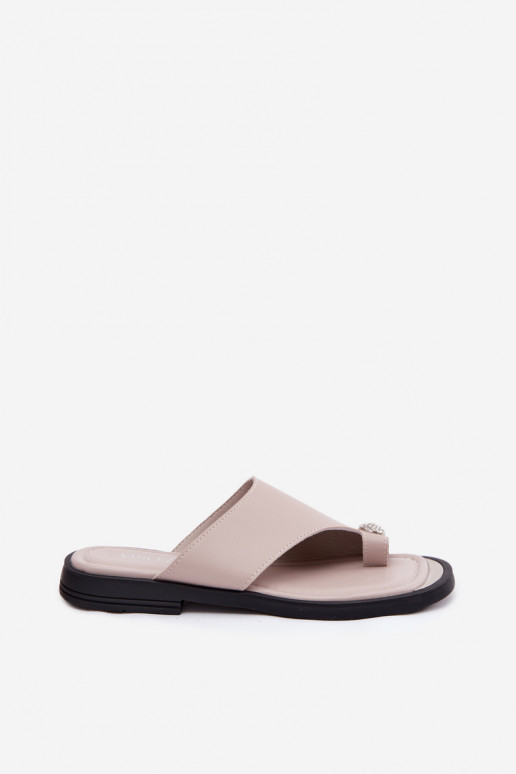 Čibas no dabīgas ādas modernas iešļūcenes Sieviešu ar platiem papēžiem Vinceza 62307 smilšu krāsas