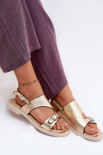 Sieviešu basenes Sieviešu ar platiem papēžiem Vinceza 86434 Zelta krāsas