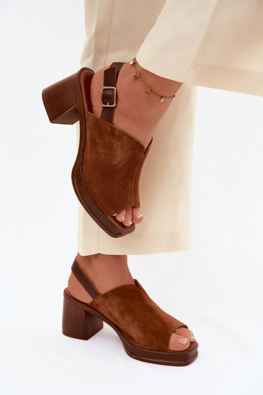 Āda Eleganti augstpapēžu kurpes Post Vinceza 39995 brūnas krāsas