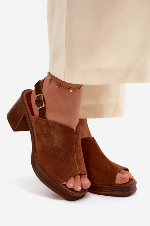 Āda Eleganti augstpapēžu kurpes Post Vinceza 39995 brūnas krāsas