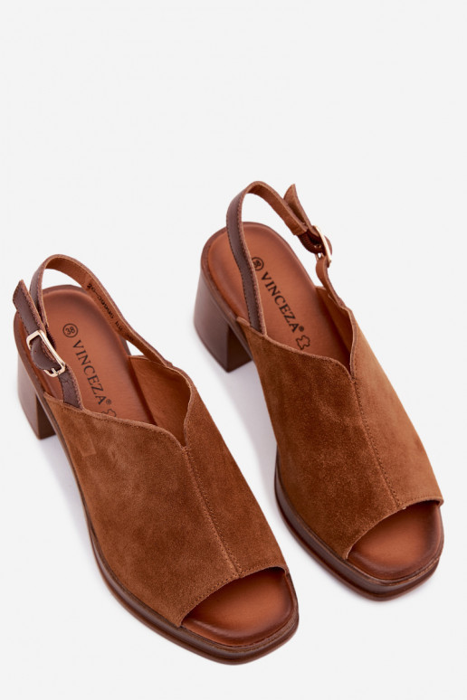 Āda Eleganti augstpapēžu kurpes Post Vinceza 39995 brūnas krāsas