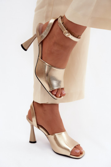 Sieviešu basenes ar papēdi Vinceza 62297 Zelta krāsas