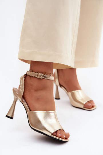 Sieviešu basenes ar papēdi Vinceza 62297 Zelta krāsas 2